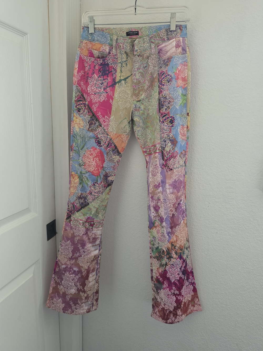 Patchwork Floral Boot-Cut Pants in Multicolor by Dana Buchman